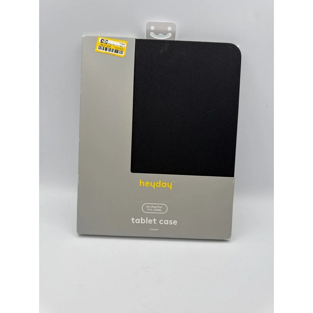 Heyday Tablet Case iPad Pro 11‎ in 2024 Black Faux Leather Tri-fold Stand